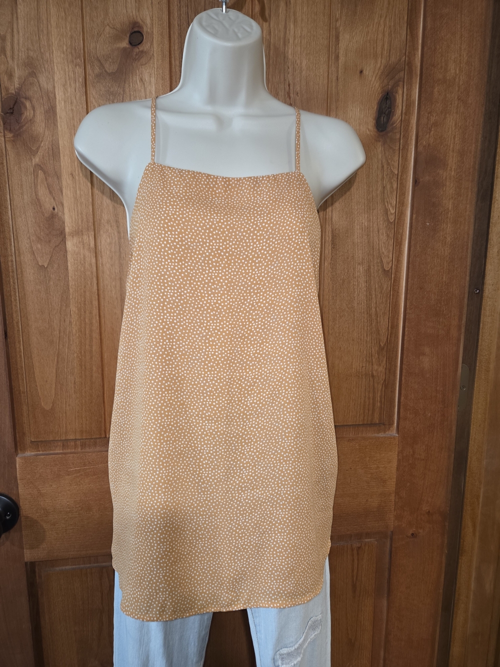 LOFT Gold Polka Dot Spaghetti Strap Cami